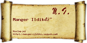 Manger Ildikó névjegykártya